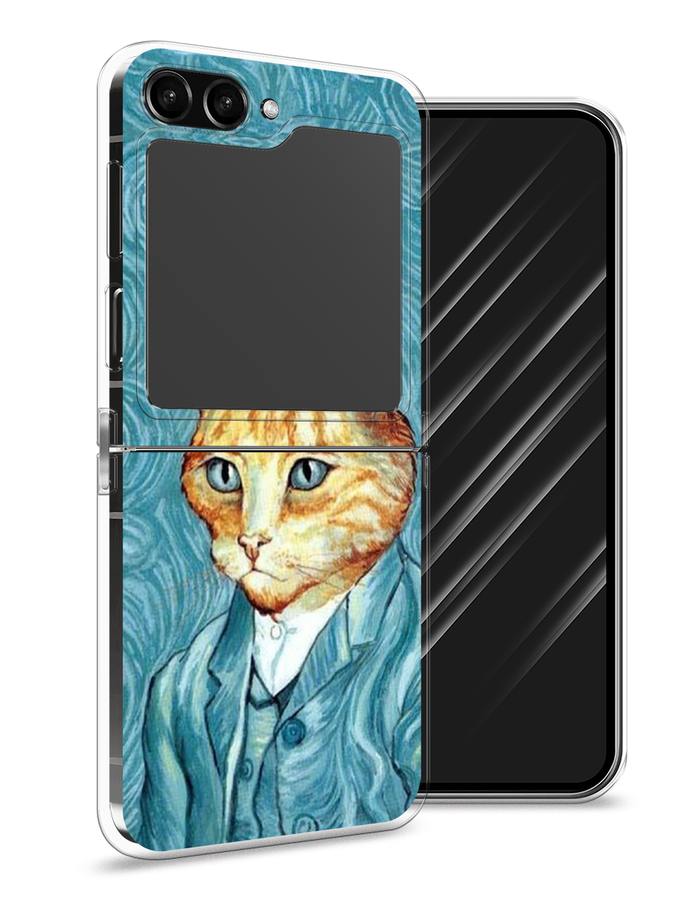 

Чехол Awog на Samsung Galaxy Z Flip 5 "Кот Ван Гог", Голубой;коричневый, 2108350-2