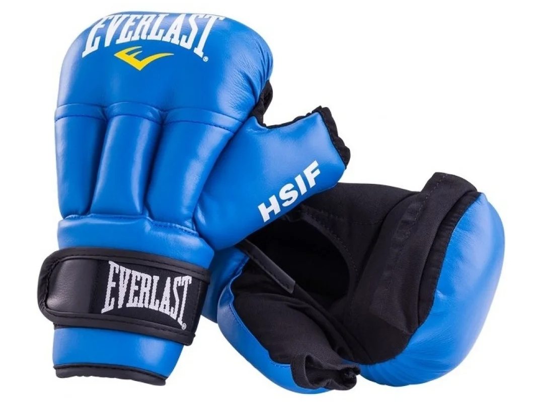 фото Перчатки для рук. боя everlast hsif leather 10oz син.