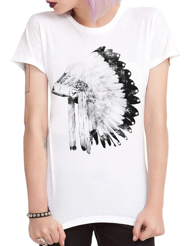 

Футболка женская Dream Shirts Венец из перьев Женская 10011051 белая L, Венец из перьев Женская 10011051