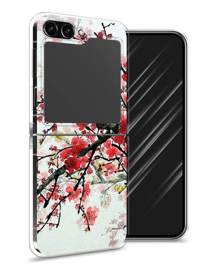 

Чехол Awog на Samsung Galaxy Z Flip 5 "Сакура", Розовый;черный, 2108350-4