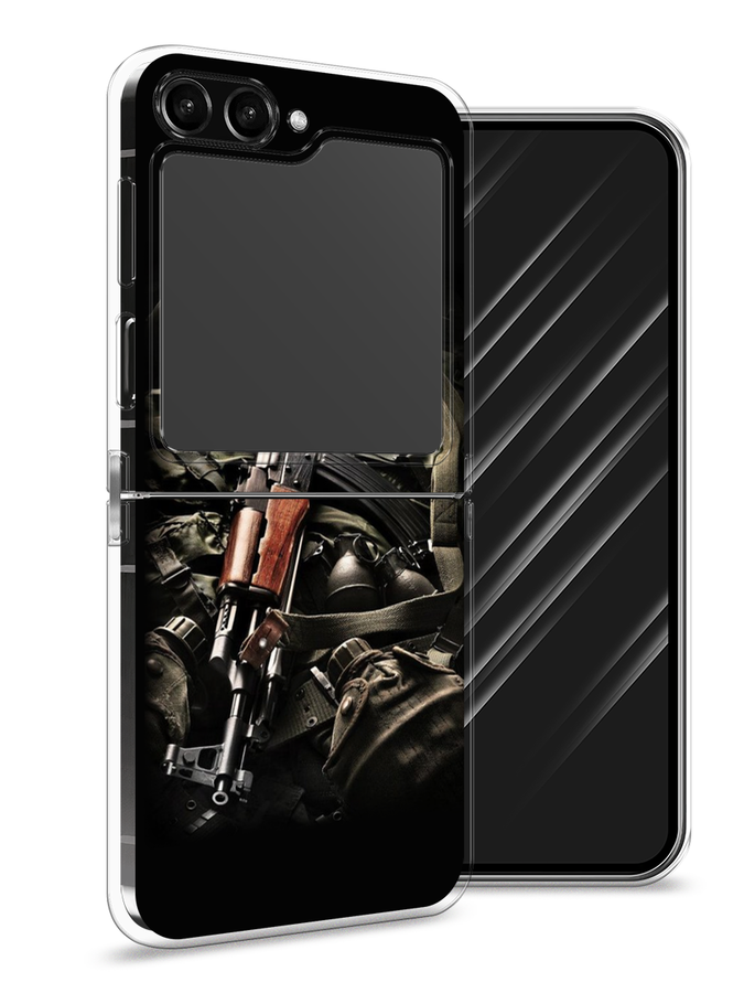 

Чехол Awog на Samsung Galaxy Z Flip 5 "Автомат", Черный;коричневый;серый, 2108350-5