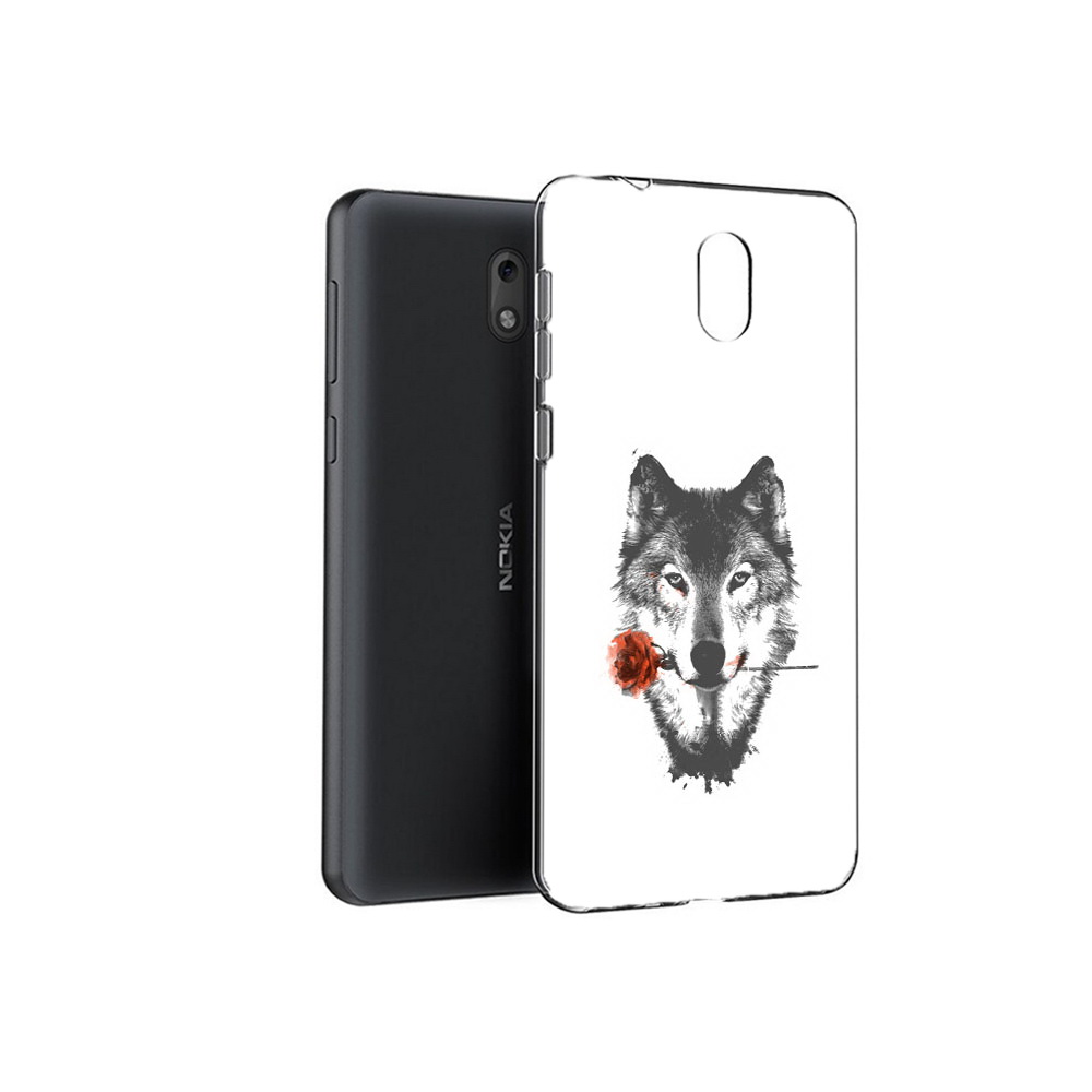 

Чехол MyPads Tocco для Nokia 2.1 волк с розой (PT114269.92.270), Прозрачный, Tocco
