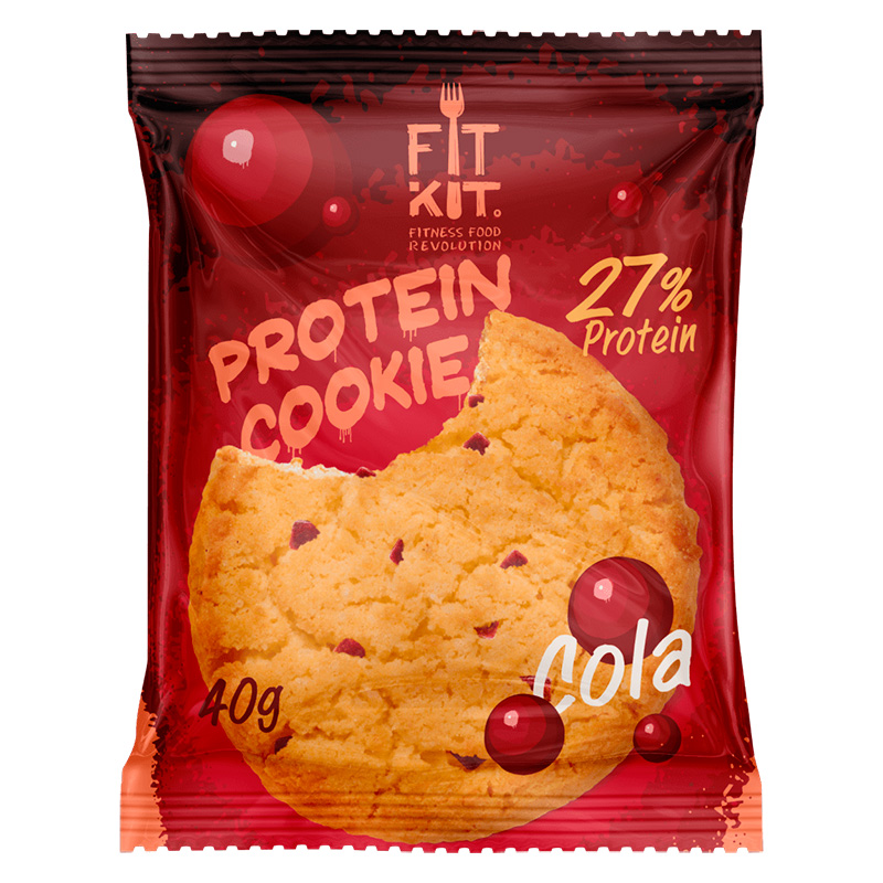 фото Fitkit печенье fitkit protein cookie 40 г, 24 шт, вкус: кола fit kit