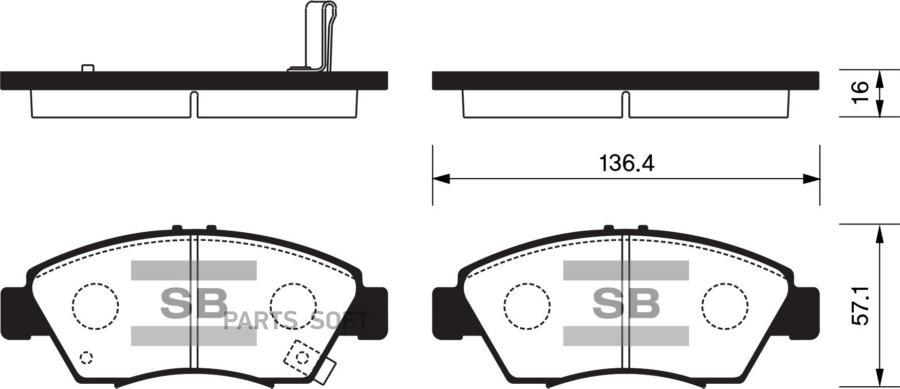 

Тормозные колодки Sangsin brake дисковые SP1221