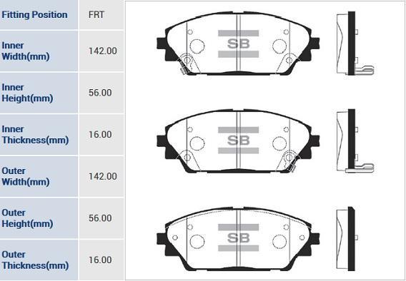 

Тормозные колодки Sangsin brake передние SP1729