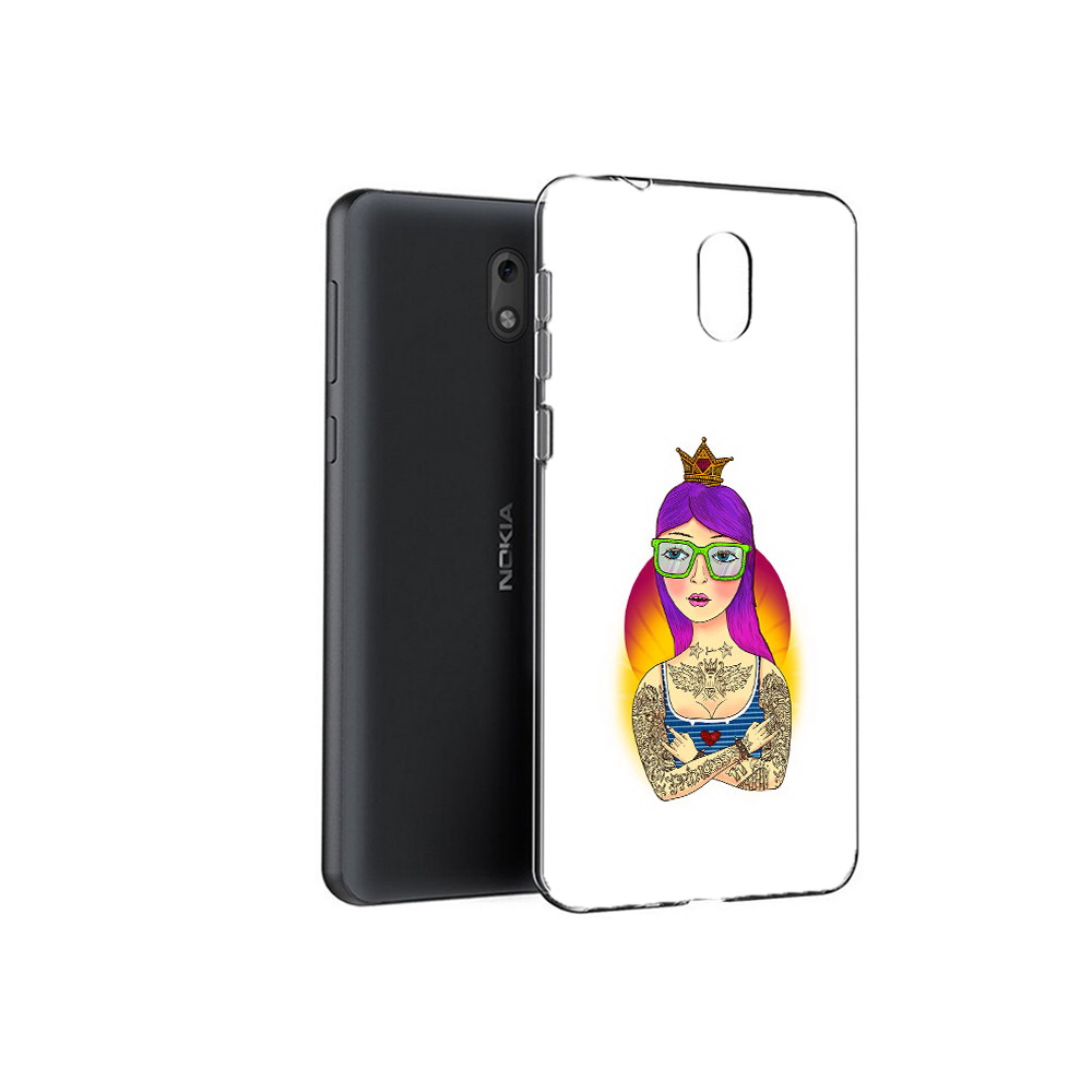 

Чехол MyPads Tocco для Nokia 2.1 девушка в татуировках с короной (PT114269.92.305), Прозрачный, Tocco