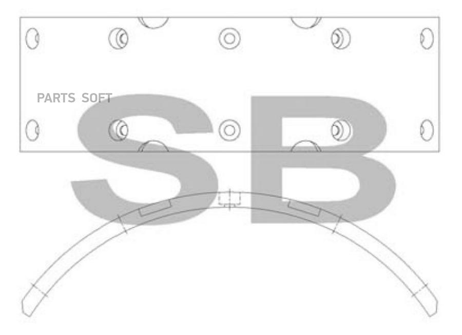 Накладка тормозной колодки HYUNDAI HD65,72,County (шир.85мм,10 отверстий) (1шт.) SANGSIN