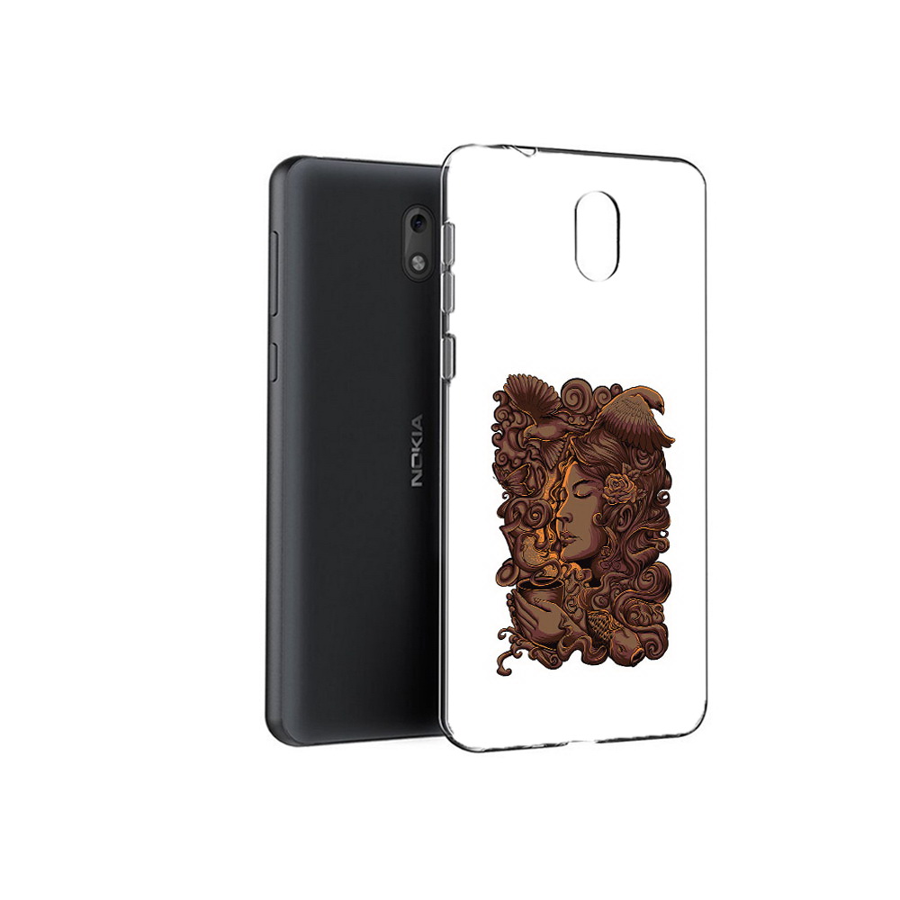 

Чехол MyPads Tocco для Nokia 2.1 девушка с длинными волосами абстракция (PT114269.92.312), Прозрачный, Tocco