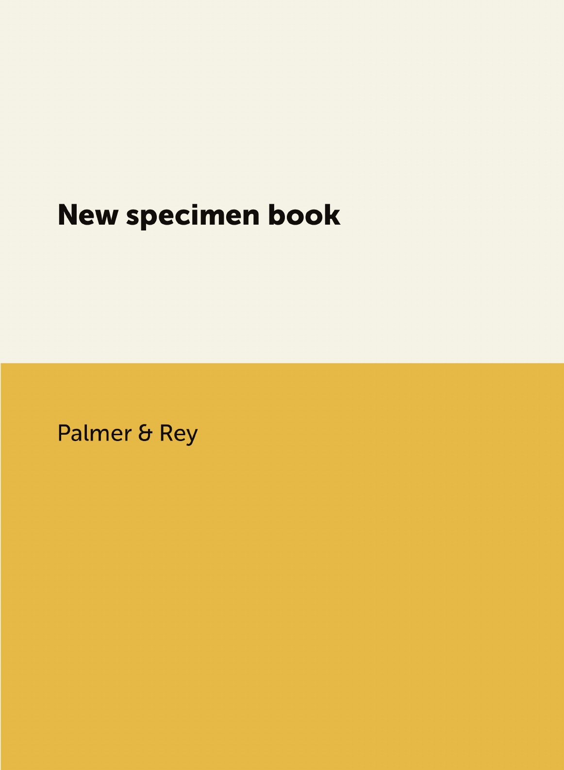 

New specimen book
