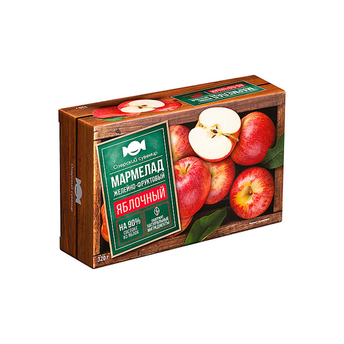 Мармелад Озерский сувенир Яблочный, 100% натуральный, 2 шт по 320 г