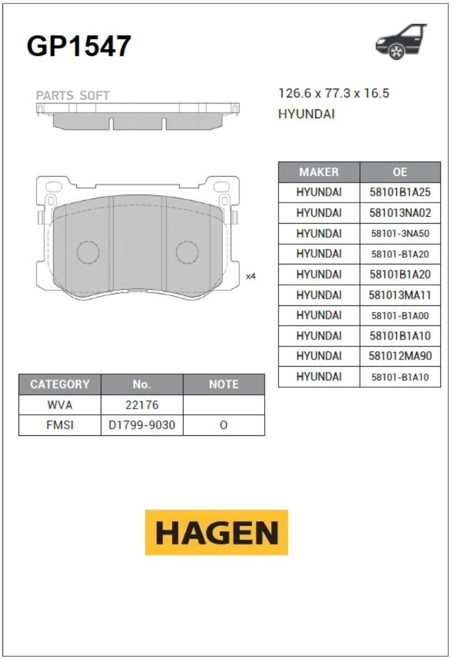 

Тормозные колодки Sangsin brake передние GP1547