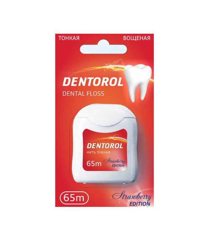 Нить зубная Mintorol Dentorol клубника 65 м