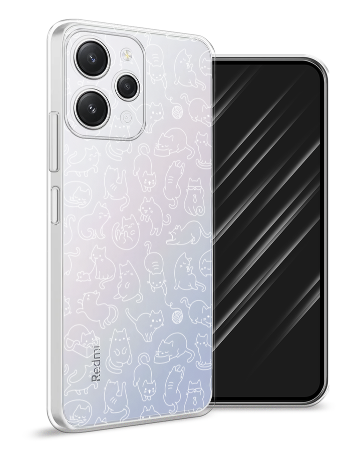 

Чехол Awog на Xiaomi Redmi 12 "Шкодливые котики", Прозрачный;бежевый, 319250-2
