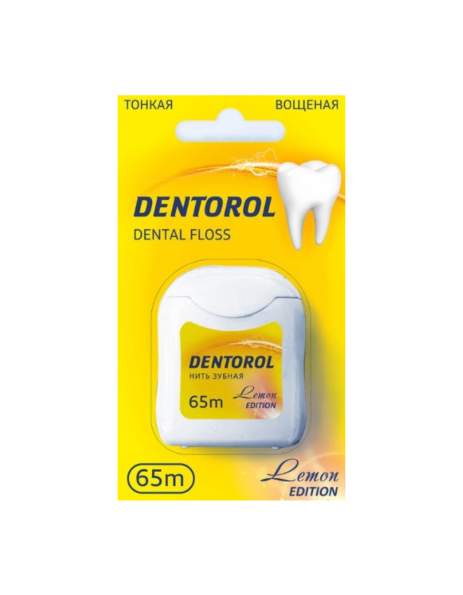 Нить зубная Mintorol Dentorol лимон 65 м