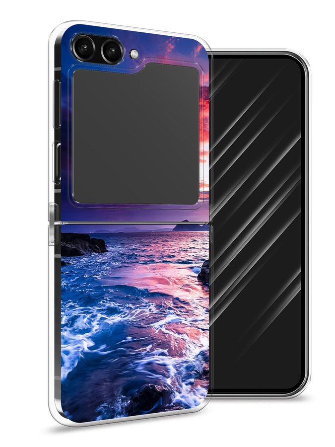 

Чехол Awog на Samsung Galaxy Z Flip 5 "Волны 1", Розовый;синий, 2108350-4