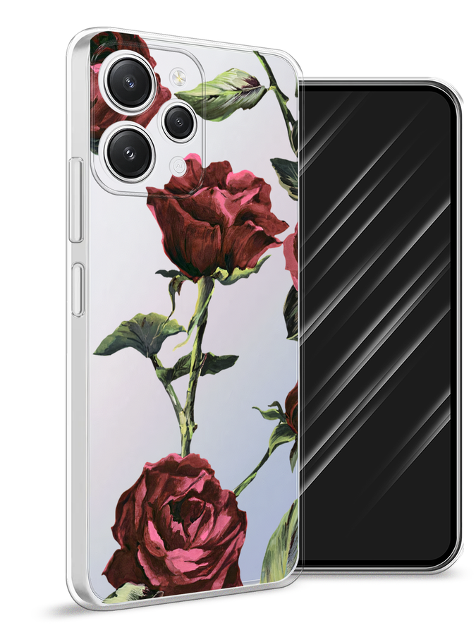 

Чехол Awog на Xiaomi Redmi 12 "Бордовые розы фон", Бордовый, 319250-8