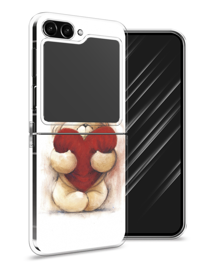 

Чехол Awog на Samsung Galaxy Z Flip 5 "Мишка с сердцем 1", Белый;бордовый;бежевый, 2108350-6