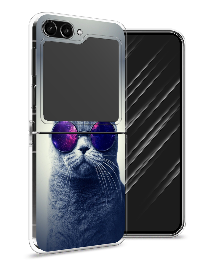 

Чехол Awog на Samsung Galaxy Z Flip 5 "Космический кот", Бордовый, 2108350-1