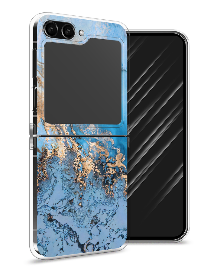 

Чехол Awog на Samsung Galaxy Z Flip 5 "Морозная лавина синяя", Серебристый, 2108350-3
