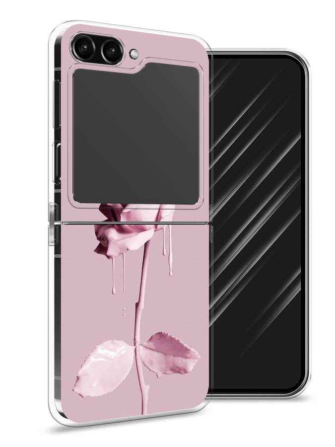 

Чехол Awog на Samsung Galaxy Z Flip 5 "Роза в краске", Белый;розовый, 2108350-8