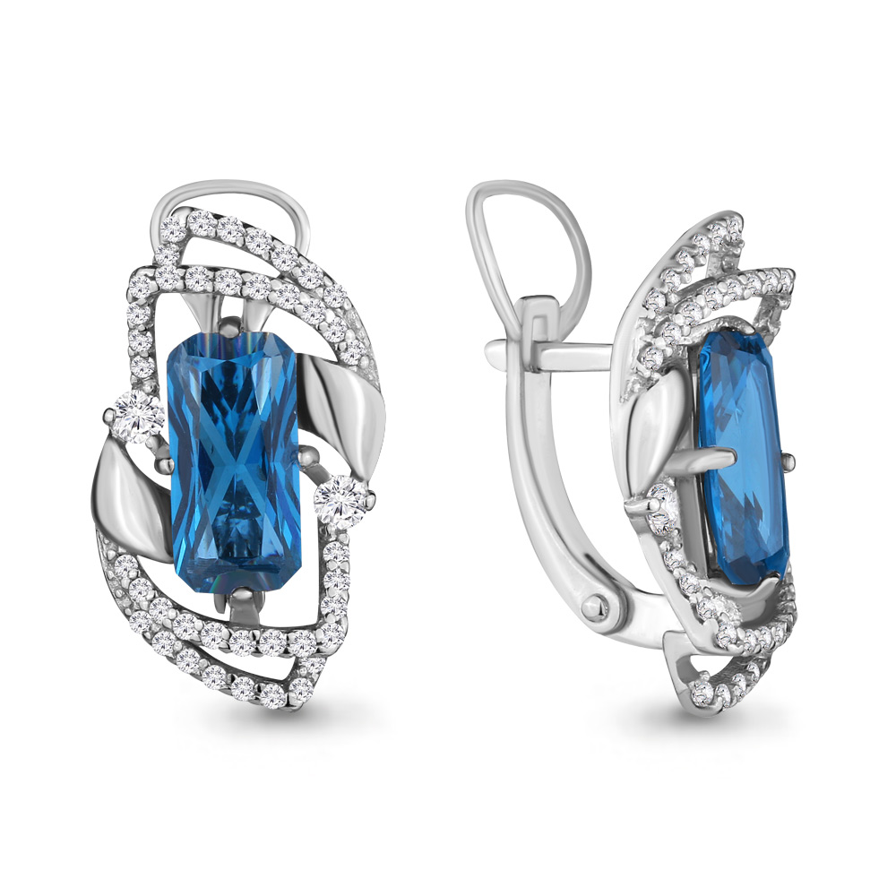 

Серьги из серебра с топазом Aquamarine 4479393А_925_р, 4479393А_925_р
