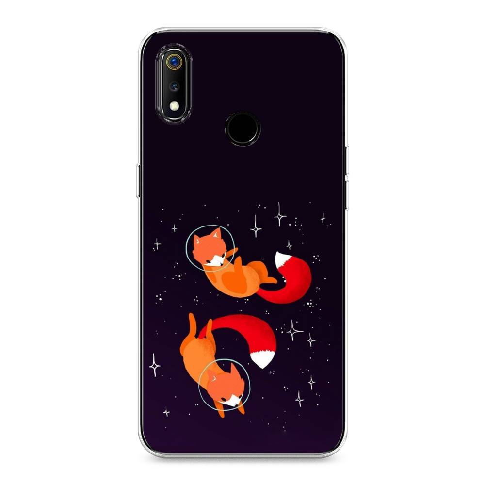 

Чехол Awog на Realme 3 "Лисы космонавты", Разноцветный, 251050-4