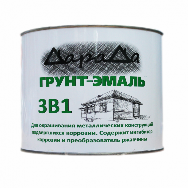 

Грунт-эмаль 3 в 1 по ржавчине синий быстросохнущий 1,8кг ДараДа ГОСТ *1/6/240