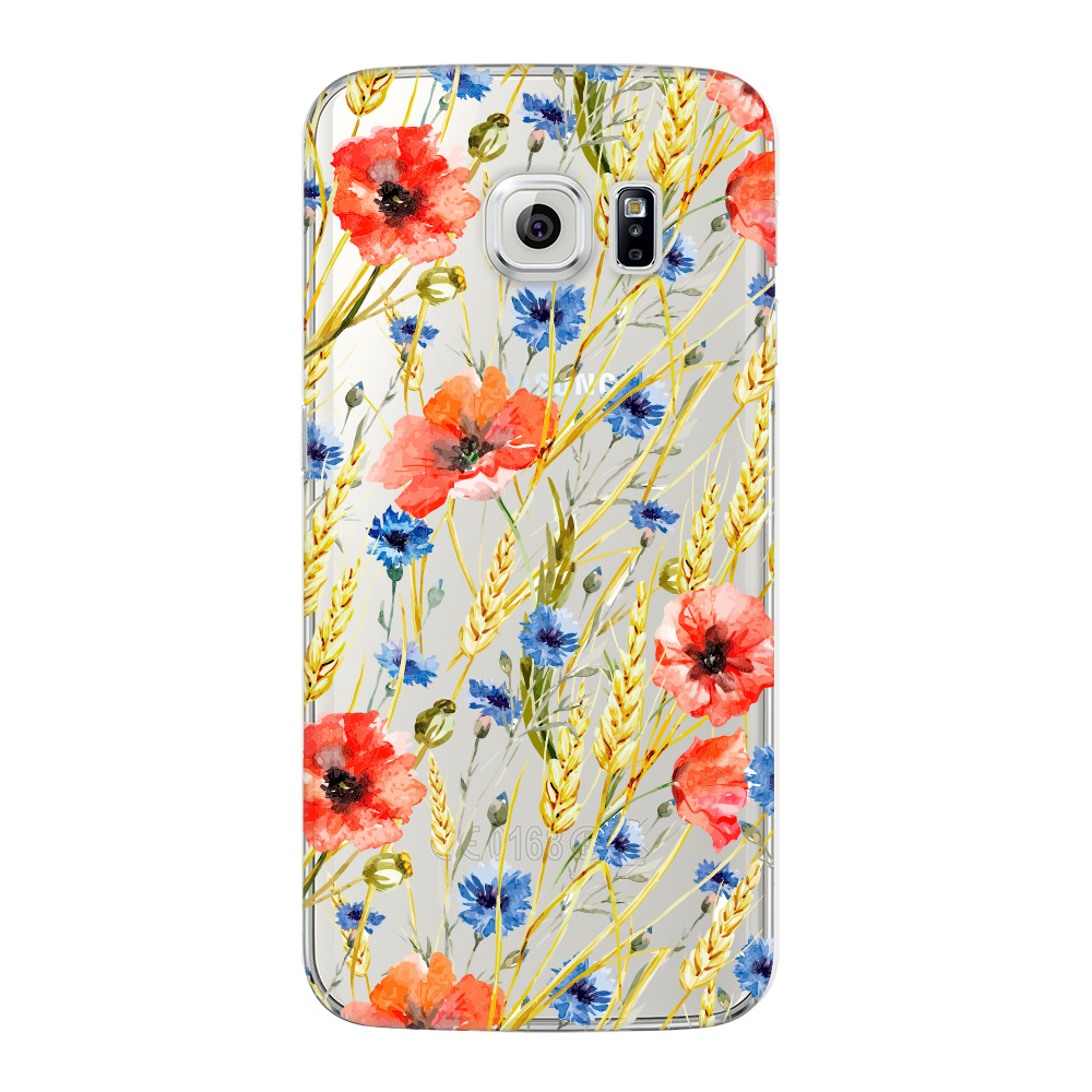 

Чехол Deppa Art Case Flowers маки и колосья для Samsung Galaxy S6 edge + защитная пленка, Разноцветный, Art Case