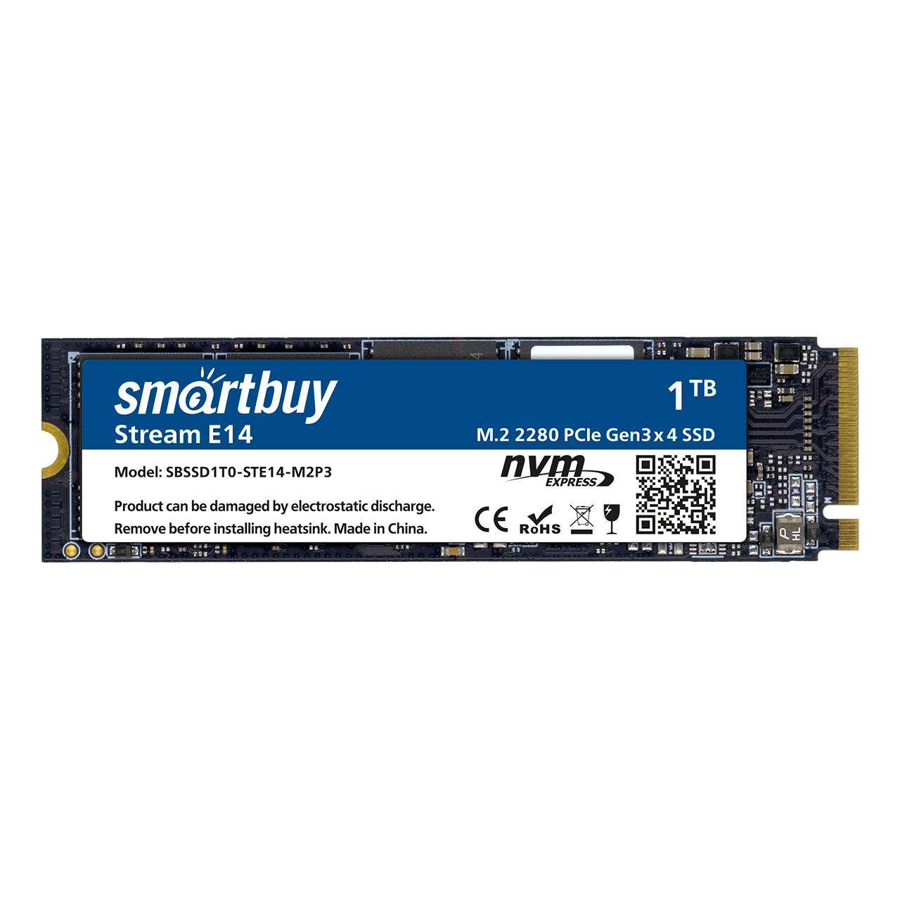 

SSD накопитель Smartbuy Stream E14 1TB, SBSSD1T0-STE14-M2P3