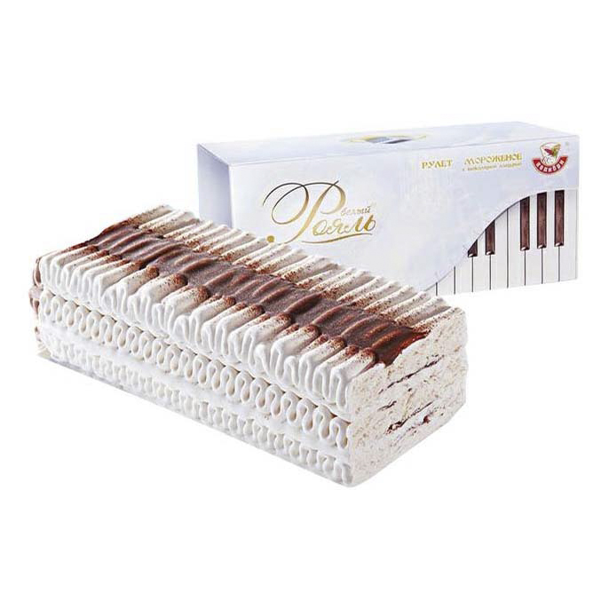 

Мороженое-рулет ванильное Колибри Белый Рояль с прослойками шоколадной глазури 400 г