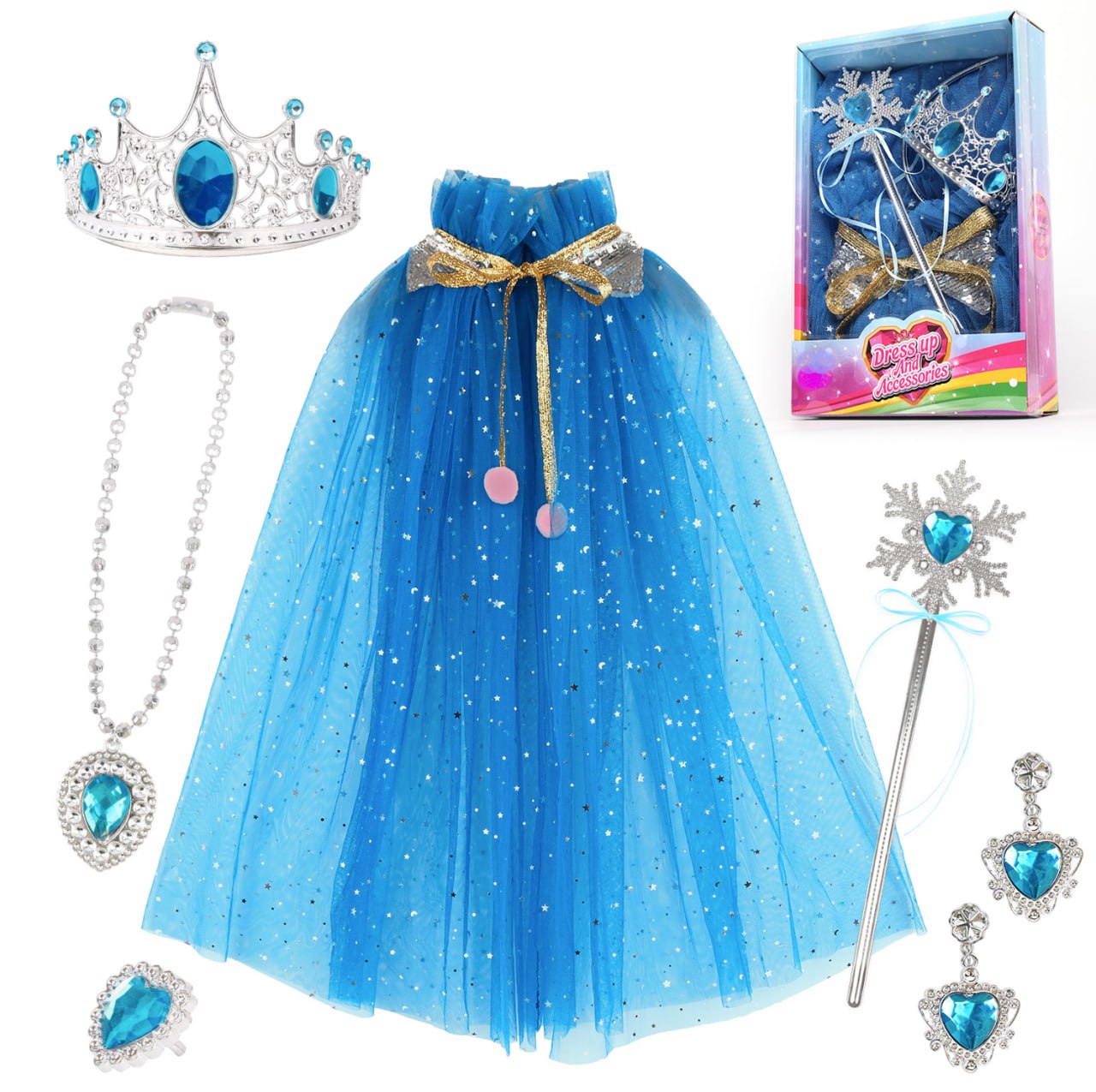 Детские карнавальные аксессуары ROYAL FELLE Принцессы 1303 синий диадема для принцессы 3d