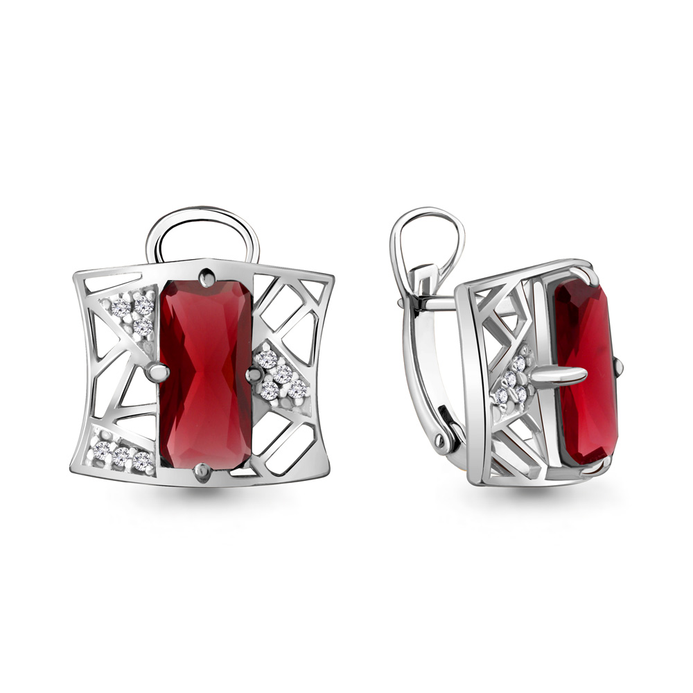 

Серьги из серебра с гранатом Aquamarine 4479485А_925_р, 4479485А_925_р