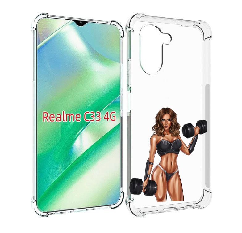 

Чехол MyPads девушка с гантелями спорт женский для Realme C33 4G, Прозрачный, Tocco