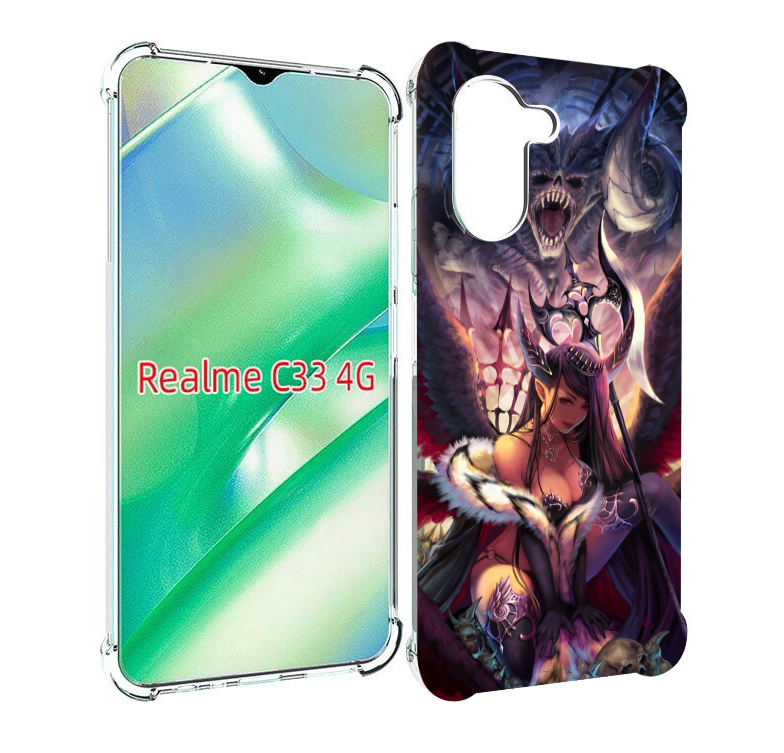 

Чехол MyPads девушка с демоном на фоне женский для Realme C33 4G, Прозрачный, Tocco
