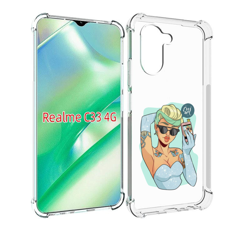 

Чехол MyPads девушка с короткой стрижкой женский для Realme C33 4G, Прозрачный, Tocco