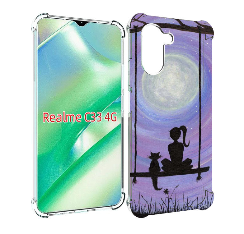 

Чехол MyPads девушка с котом на качеле женский для Realme C33 4G, Прозрачный, Tocco