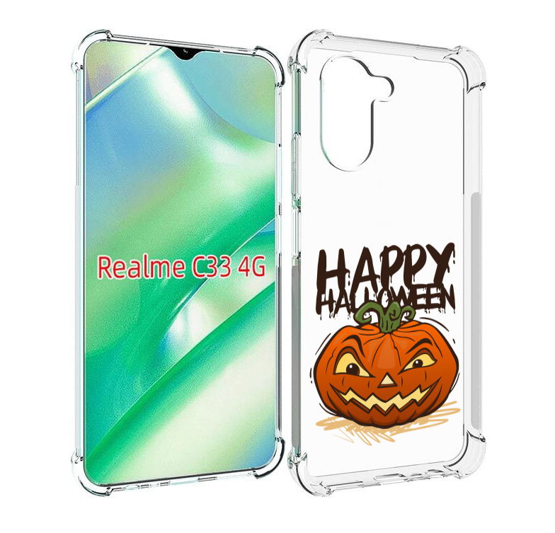 

Чехол MyPads Хэллоуин счастливый для Realme C33 4G, Прозрачный, Tocco