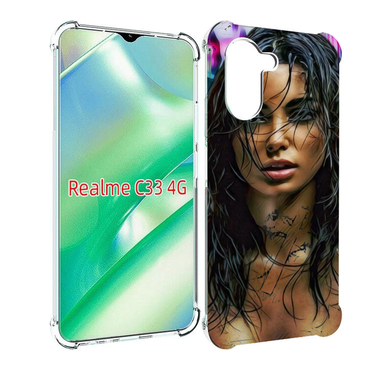

Чехол MyPads девушка с мокрыми волосами женский для Realme C33 4G, Прозрачный, Tocco