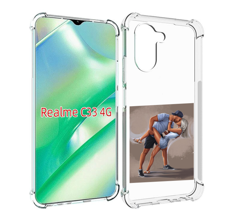 

Чехол MyPads девушка с парнем танцуют женский для Realme C33 4G, Прозрачный, Tocco