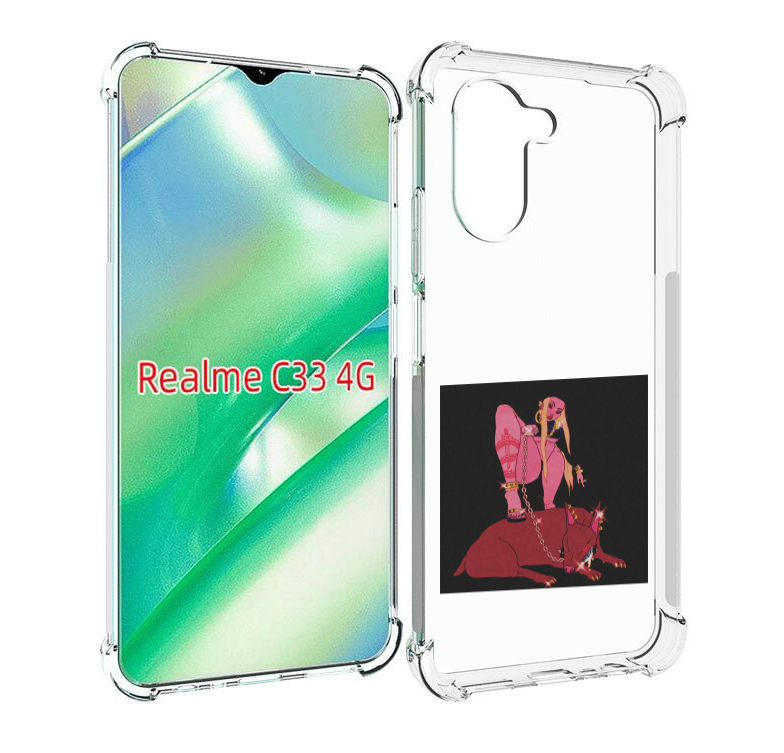 

Чехол MyPads девушка с собакой на цепи нарисованная женский для Realme C33 4G, Прозрачный, Tocco