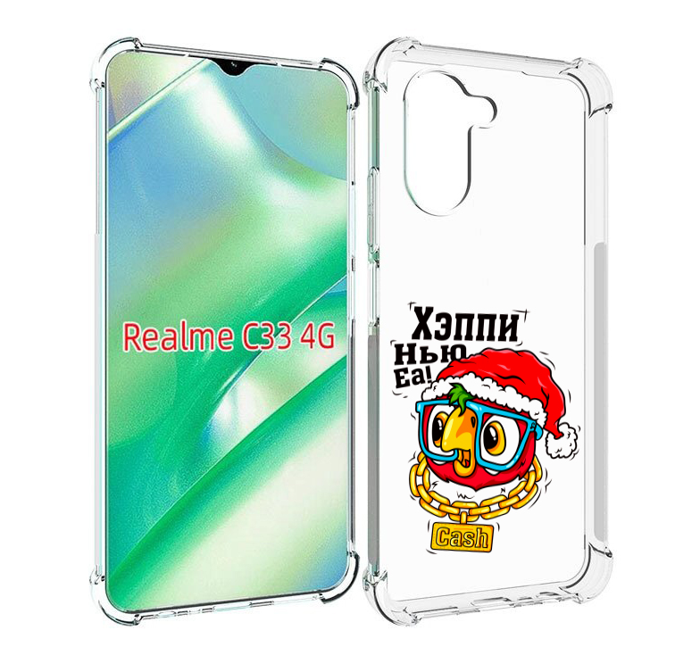

Чехол MyPads Хэппи нью еа для Realme C33 4G, Прозрачный, Tocco