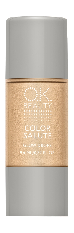 фото Жидкий хайлайтер для лица и тела o.k.beauty color salute glow drops, solar