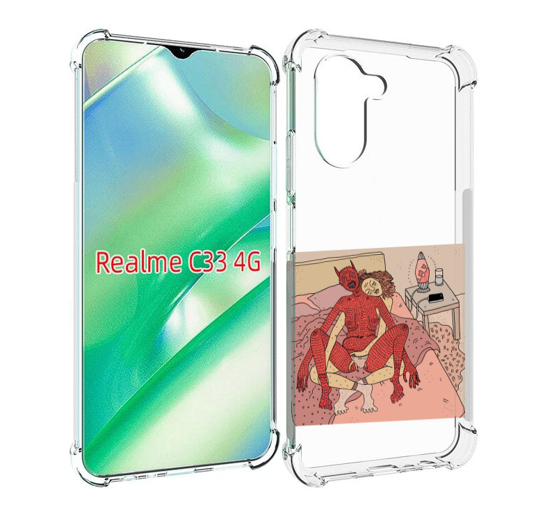 

Чехол MyPads девушка-без-кожи для Realme C33 4G, Прозрачный, Tocco