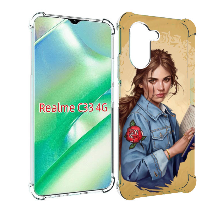 

Чехол MyPads девушка-в-бежевом-фоне для Realme C33 4G, Прозрачный, Tocco