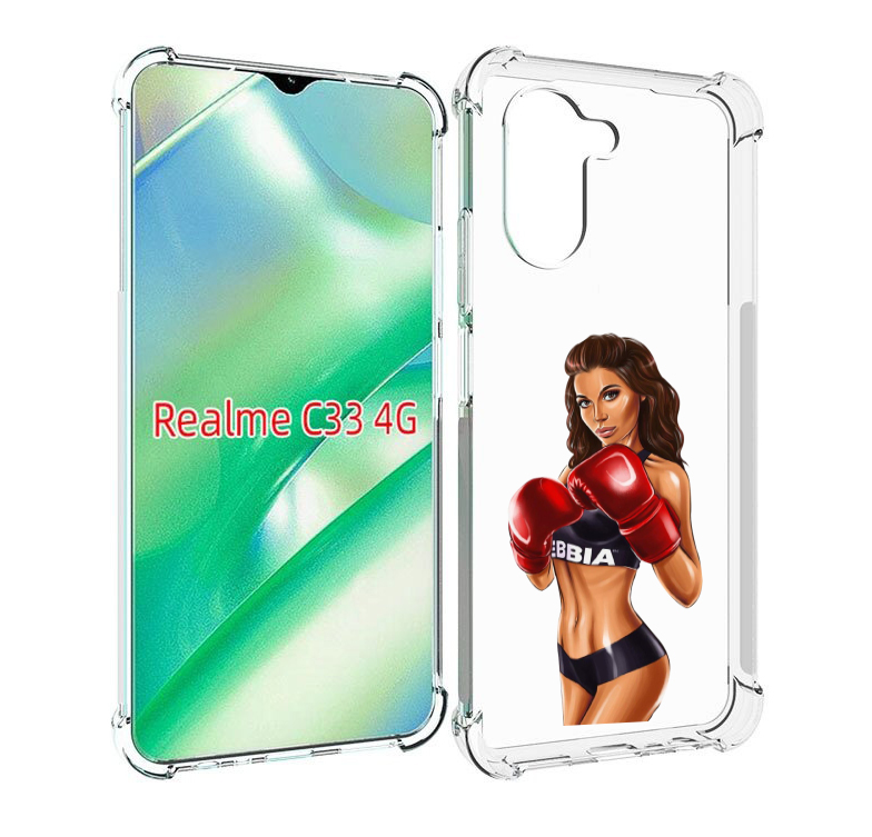 фото Чехол mypads девушка-в-боксерских-перчатках женский для realme c33 4g