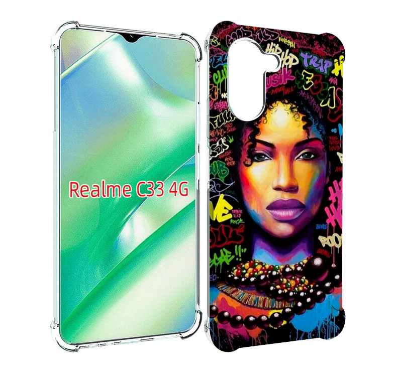 

Чехол MyPads девушка-в-граффити женский для Realme C33 4G, Прозрачный, Tocco