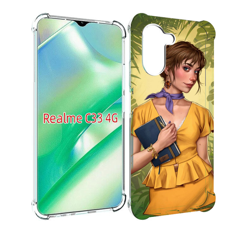 

Чехол MyPads девушка-в-зелени женский для Realme C33 4G, Прозрачный, Tocco