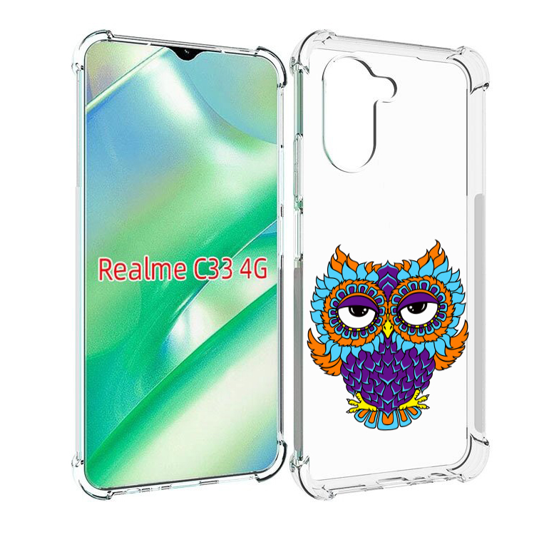 

Чехол MyPads Цветная сова для Realme C33 4G, Прозрачный, Tocco