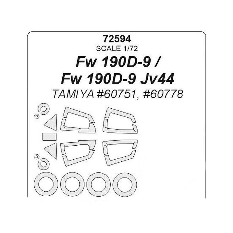 

72594KV Fw190D-9 / Fw190D-9 JV44 Tamiya 60751, 60778 wheels masks