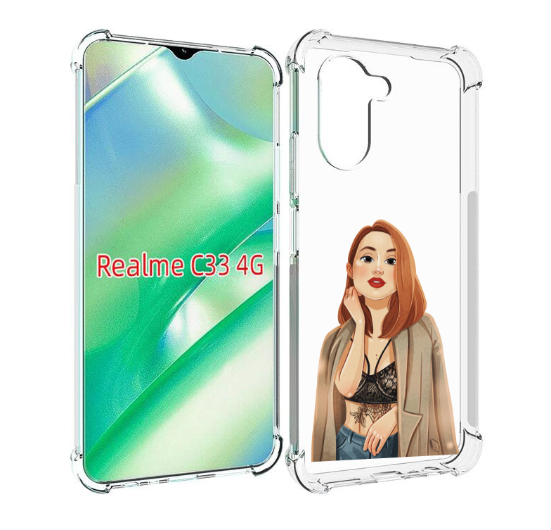 

Чехол MyPads девушка-в-кружевном-2 для Realme C33 4G, Прозрачный, Tocco